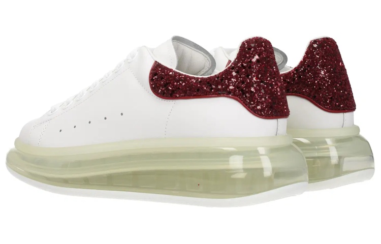 Lookbook (W) Alexander McQueen Zapatillas Suela Transparente 'Blanco Burdeos Lentejuelas' 621718WHZ429726