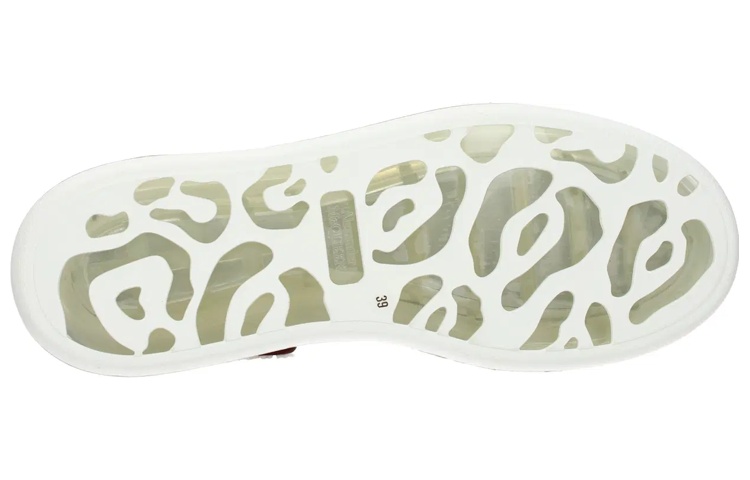 Shop (W) Alexander McQueen Zapatillas Suela Transparente 'Blanco Burdeos Lentejuelas' 621718WHZ429726