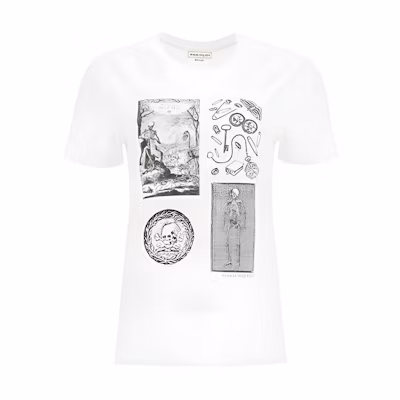 (Women) Alexander McQueen Cotton Skull Print Short Sleeve T-Shirt. 651373-QZACK-0900