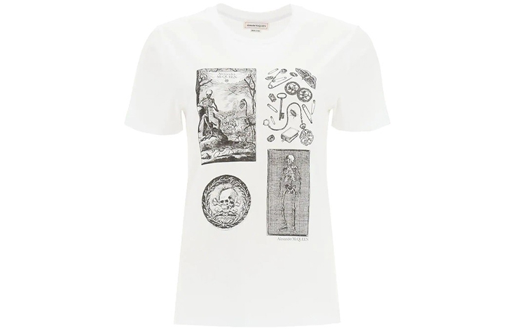 (Women) Alexander McQueen Cotton Skull Print Short Sleeve T-Shirt. 651373-QZACK-0900 圖 2