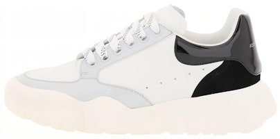 (Women) Alexander McQueen Court Leather Sneakers 'White Black Grey' 708077WICDB8979 (Women) Alexander McQueen Court Leather Sneakers 'White Black Grey' 708077WICDB8979