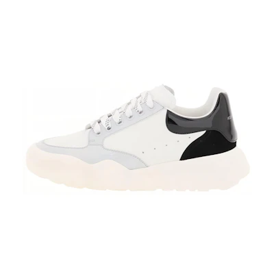 (W) Alexander McQueen Court Leather Sneakers 'White Black Grey'