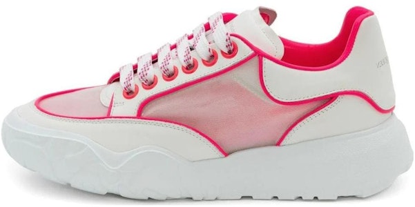 亞歷山大·麥昆 小牛皮綁帶運動鞋 女款 白粉色 Buy 亞歷山大·麥昆 小牛皮綁帶運動鞋 女款 白粉色