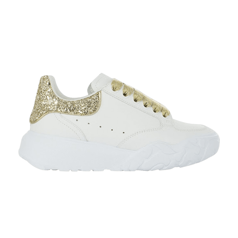 (Women) Alexander McQueen Court Trainer 'White Gold Glitter' 657566-WIA9G-9075