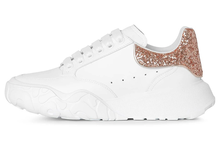 (Women) Alexander McQueen Court Trainer 'White Rose Glitter' 657566WIA929397