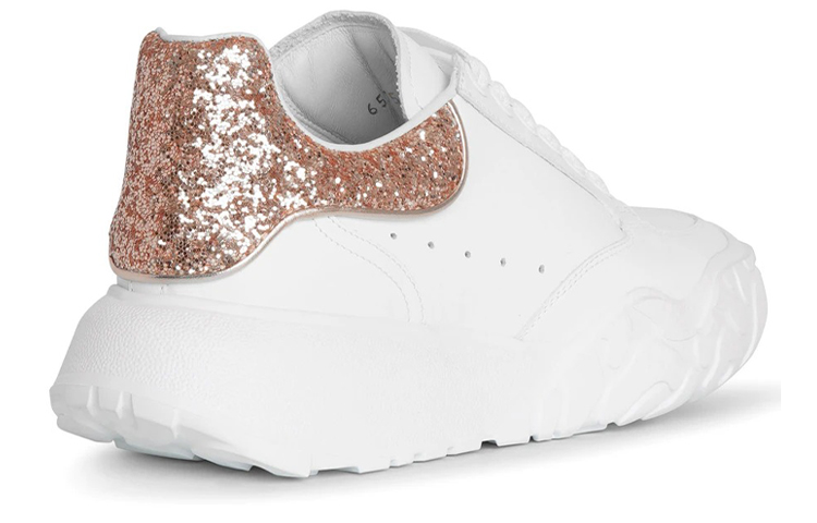 Shop (W) Alexander McQueen Court Trainer 'Putih Rose Glitter' 657566WIA929397