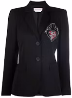 Order (W) Alexander McQueen 水晶心形鈕扣西裝外套 - 黑色 667502-QJACH-1000