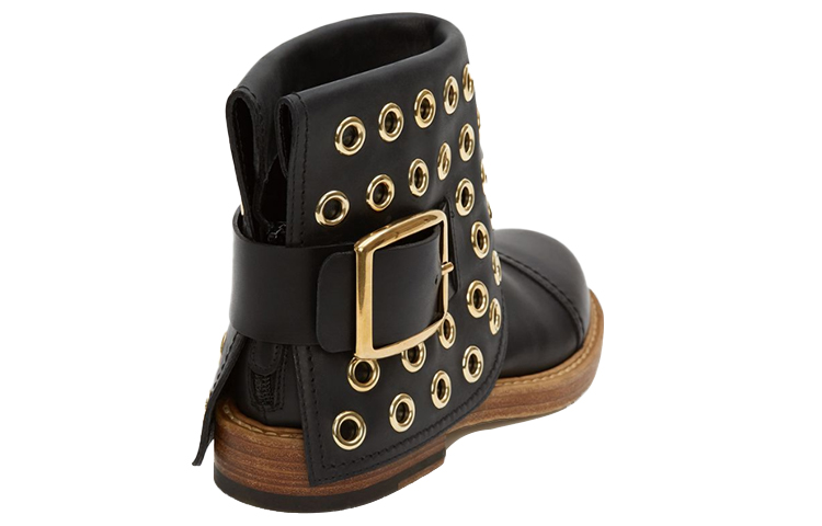 Shop (Women) Alexander McQueen Cuff Low 'Black Leather' 621832WHXZ61088