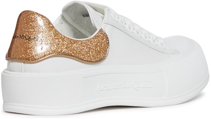 (W) Alexander McQueen Deck 'Putih Emas' 702047WICEM9053 Shop (W) Alexander McQueen Deck 'Putih Emas' 702047WICEM9053