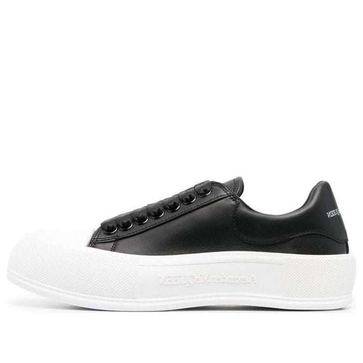 Buy (W) Alexander McQueen Deck Kasut Plimsoll 'Hitam Putih' 697121-WIAB6-1070