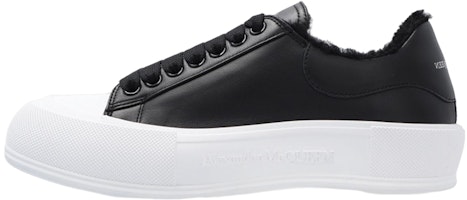 (Women) Alexander McQueen Deck Lace-Up Plimsoll 'Black White Shearling' 685683-WIABL-1070 (Women) Alexander McQueen Deck Lace-Up Plimsoll 'Black White Shearling' 685683-WIABL-1070