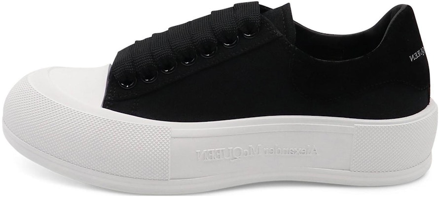 (Women) Alexander McQueen Deck Lace-Up Plimsoll 'Black' 654593-W4MV7-1070 Buy (Women) Alexander McQueen Deck Lace-Up Plimsoll 'Black' 654593-W4MV7-1070