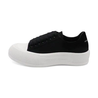 (W) Alexander McQueen Deck Lace-Up Plimsoll 'Black'