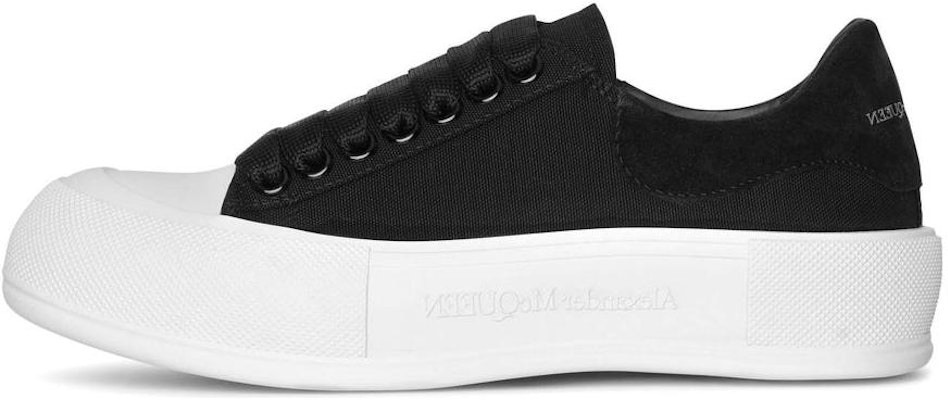 (Women) Alexander McQueen Deck Lace-Up Plimsoll 'Black' 654593-W4PQ1-1070 Buy (Women) Alexander McQueen Deck Lace-Up Plimsoll 'Black' 654593-W4PQ1-1070