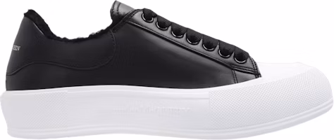 (Women) Alexander McQueen Deck Lace-Up Plimsoll 'Black White Shearling' 685683-WIABL-1070 (Women) Alexander McQueen Deck Lace-Up Plimsoll 'Black White Shearling' 685683-WIABL-1070