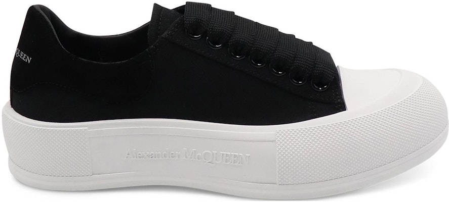 (Women) Alexander McQueen Deck Lace-Up Plimsoll 'Black' 654593-W4MV7-1070 Order (Women) Alexander McQueen Deck Lace-Up Plimsoll 'Black' 654593-W4MV7-1070