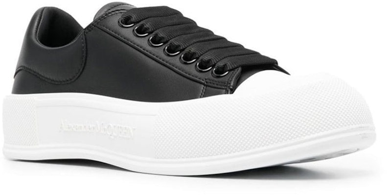 (Women) Alexander McQueen Deck Lace-Up Plimsoll 'Black White' 697121-WIAB6-1070 Order (Women) Alexander McQueen Deck Lace-Up Plimsoll 'Black White' 697121-WIAB6-1070