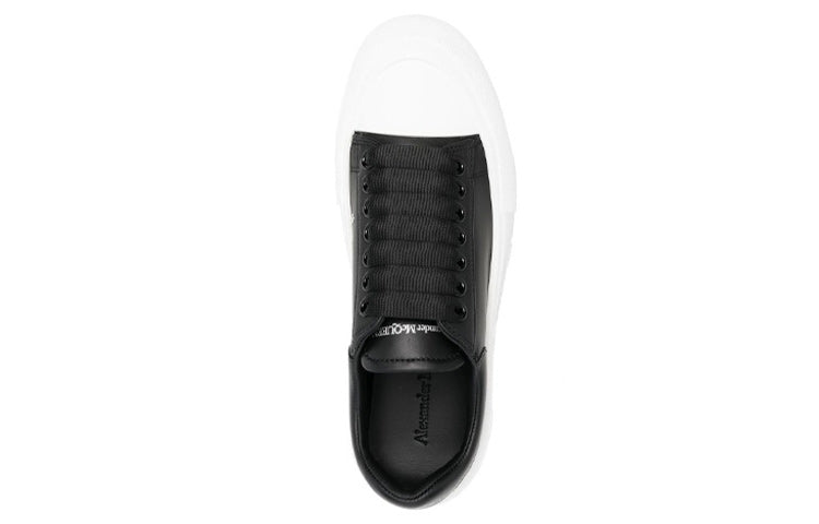 Shop (W) Alexander McQueen Deck Kasut Plimsoll 'Hitam Putih' 697121-WIAB6-1070