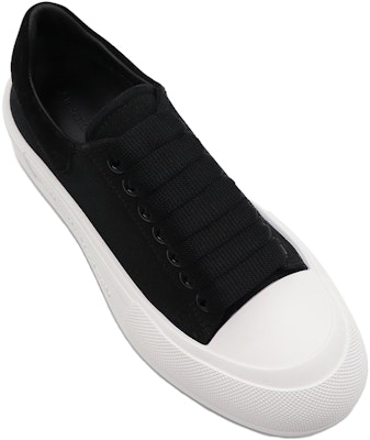 (Women) Alexander McQueen Deck Lace-Up Plimsoll 'Black' 654593-W4MV7-1070 Shop (Women) Alexander McQueen Deck Lace-Up Plimsoll 'Black' 654593-W4MV7-1070
