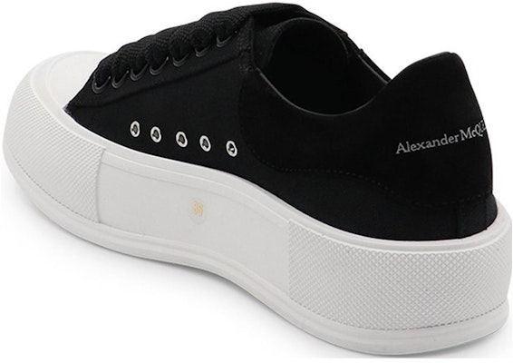 (Women) Alexander McQueen Deck Lace-Up Plimsoll 'Black' 654593-W4MV7-1070 Purchase (Women) Alexander McQueen Deck Lace-Up Plimsoll 'Black' 654593-W4MV7-1070