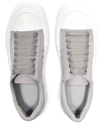 (W) Alexander McQueen Deck Lace-Up Plimsoll 'Abu-abu' Sneakers 654593-W4MV7-1359 Lookbook (W) Alexander McQueen Deck Lace-Up Plimsoll 'Abu-abu' Sneakers 654593-W4MV7-1359
