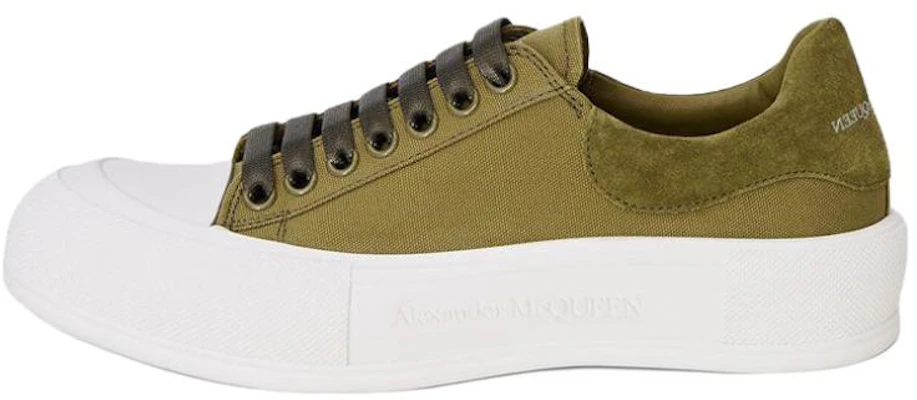 (W) Alexander McQueen Deck Lace-Up Plimsoll 'Khaki' Sepatu Pria Hijau Coklat 654593-W4PQ1-3227 Buy (W) Alexander McQueen Deck Lace-Up Plimsoll 'Khaki' Sepatu Pria Hijau Coklat 654593-W4PQ1-3227