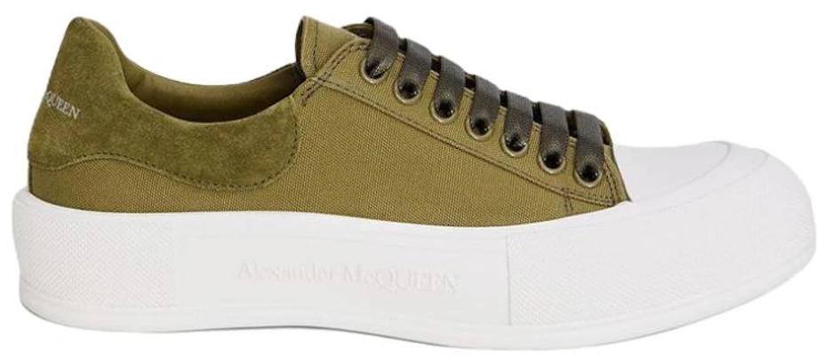 (W) Alexander McQueen Deck Lace-Up Plimsoll 'Khaki' Sepatu Pria Hijau Coklat 654593-W4PQ1-3227 Order (W) Alexander McQueen Deck Lace-Up Plimsoll 'Khaki' Sepatu Pria Hijau Coklat 654593-W4PQ1-3227