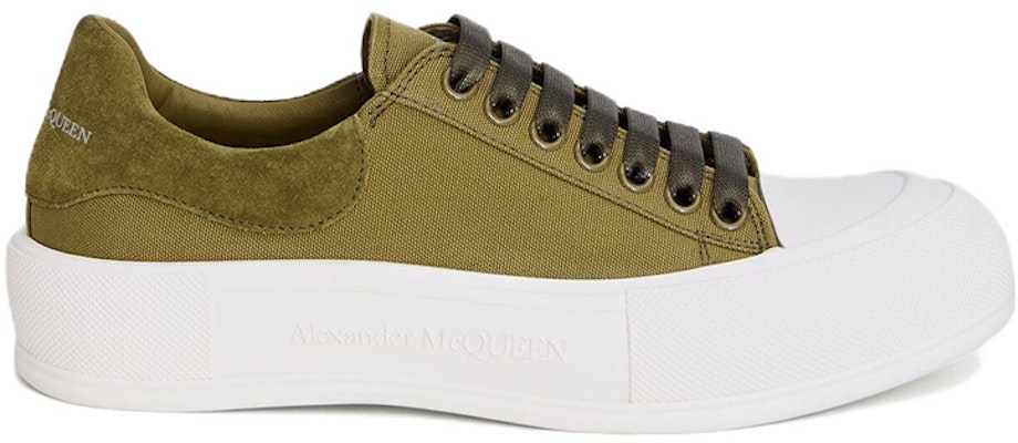 (W) Alexander McQueen Dek Kasut Bulat Bertali 'Khaki' 654593-W4PQ1-3227 Order (W) Alexander McQueen Dek Kasut Bulat Bertali 'Khaki' 654593-W4PQ1-3227