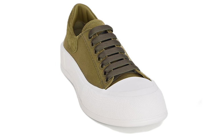 Lookbook (W) Alexander McQueen Deck Lace-Up Plimsoll 'Khaki' Sepatu Pria Hijau Coklat 654593-W4PQ1-3227