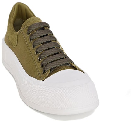(W) Alexander McQueen Dek Kasut Bulat Bertali 'Khaki' 654593-W4PQ1-3227 Lookbook (W) Alexander McQueen Dek Kasut Bulat Bertali 'Khaki' 654593-W4PQ1-3227
