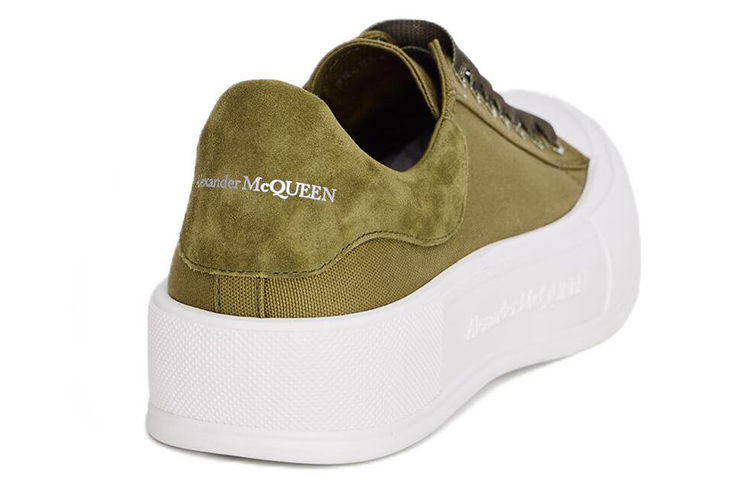Shop (W) Alexander McQueen Deck Lace-Up Plimsoll 'Khaki' Sepatu Pria Hijau Coklat 654593-W4PQ1-3227