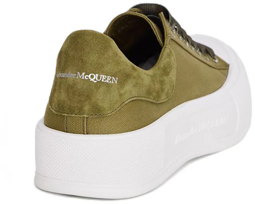 (W) Alexander McQueen Deck Lace-Up Plimsoll 'Khaki' Sepatu Pria Hijau Coklat 654593-W4PQ1-3227 Shop (W) Alexander McQueen Deck Lace-Up Plimsoll 'Khaki' Sepatu Pria Hijau Coklat 654593-W4PQ1-3227