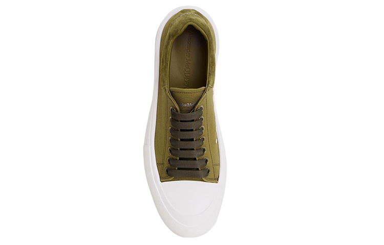 Purchase (W) Alexander McQueen Deck Lace-Up Plimsoll 'Khaki' Sepatu Pria Hijau Coklat 654593-W4PQ1-3227