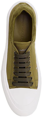 (W) Alexander McQueen Deck Lace-Up Plimsoll 'Khaki' Sepatu Pria Hijau Coklat 654593-W4PQ1-3227 Purchase (W) Alexander McQueen Deck Lace-Up Plimsoll 'Khaki' Sepatu Pria Hijau Coklat 654593-W4PQ1-3227