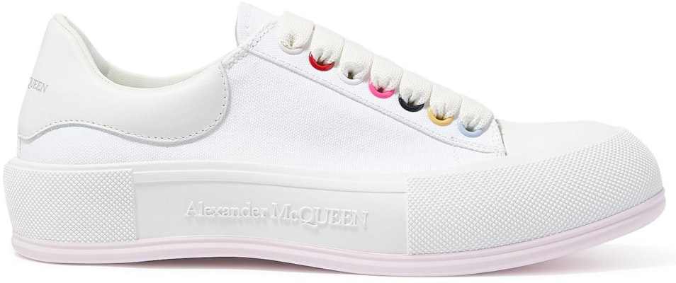 (Women) Alexander McQueen Deck Lace Plimsoll 'White Multi' 654593W4MVR9548 Order (Women) Alexander McQueen Deck Lace Plimsoll 'White Multi' 654593W4MVR9548