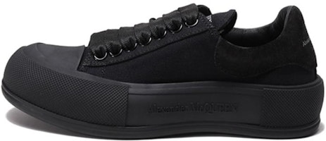 (Women) Alexander McQueen Deck Skate Plimsoll Shoes 'Black' 697120W4MV71000 (Women) Alexander McQueen Deck Skate Plimsoll Shoes 'Black' 697120W4MV71000