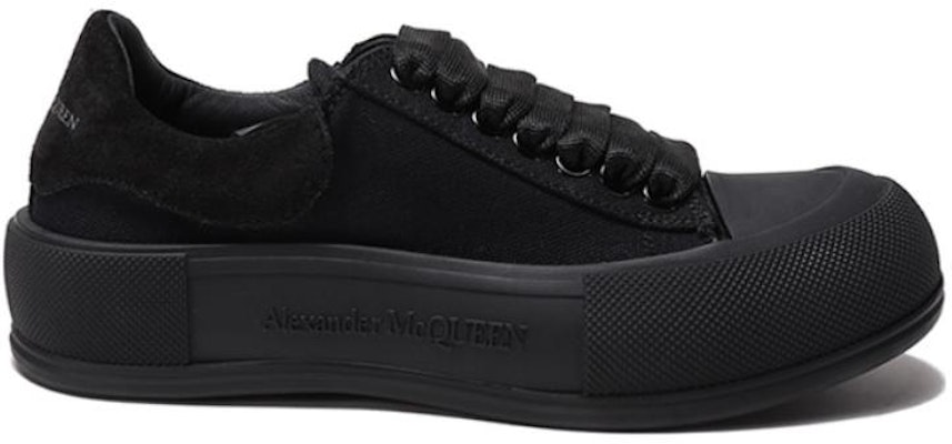 (W) Alexander McQueen Deck Skate Plimsoll Kasut 'Hitam' 697120W4MV71000 Order (W) Alexander McQueen Deck Skate Plimsoll Kasut 'Hitam' 697120W4MV71000