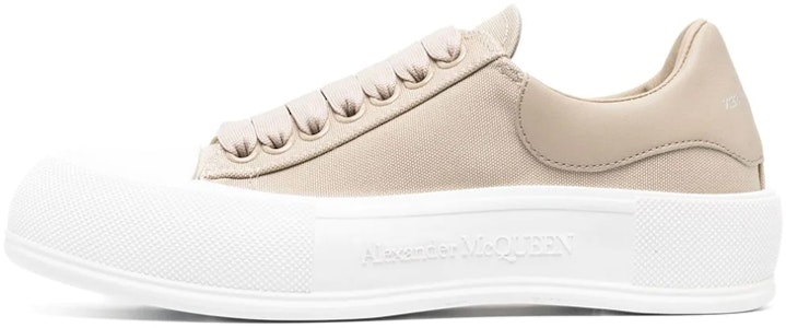 亞歷山大·麥昆 Alexander McQueen Deck 帆布 低幫綁帶 時尚板鞋 女款 駝色 Buy 亞歷山大·麥昆 Alexander McQueen Deck 帆布 低幫綁帶 時尚板鞋 女款 駝色