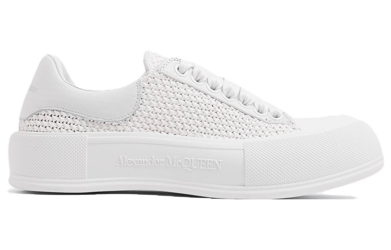 Order Alexander McQueen亞歷山大麥昆 Deck 低筒綁帶圓頭 時尚板鞋 女款 白色