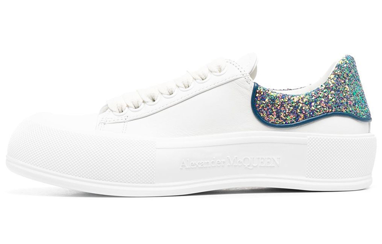 (Women) Alexander McQueen Deck Low 'White Sequin' 702047WICE79994