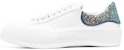 (W) Alexander McQueen Deck Rendah 'Putih Berkilau' 702047WICE79994