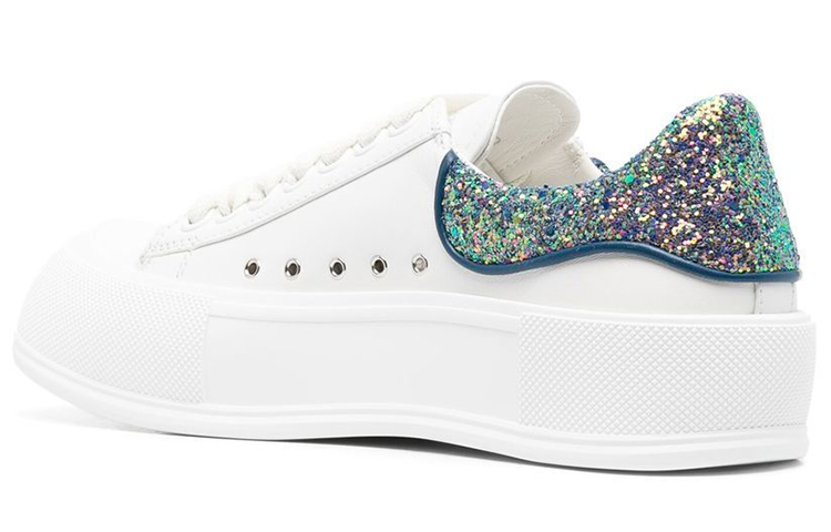 Lookbook (W) Alexander McQueen Deck Rendah 'Putih Berkilau' 702047WICE79994