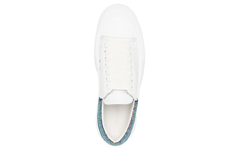 Shop (W) Alexander McQueen Deck Low 'Blanco Lentejuelas' 702047WICE79994