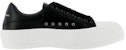 (W) Alexander McQueen Deck Plimsoll 'Hitam Putih' 667245-WIAB6-1070
