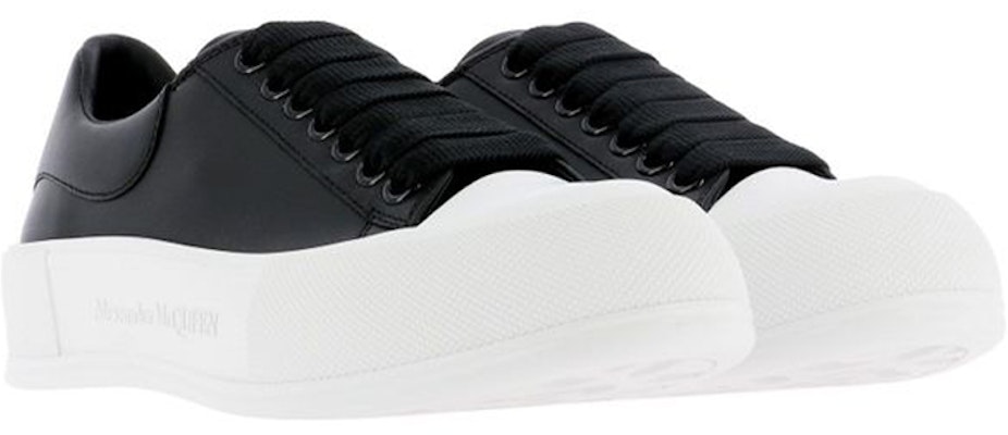 (Women) Alexander McQueen Deck Plimsoll 'Black White' 667245-WIAB6-1070 Shop (Women) Alexander McQueen Deck Plimsoll 'Black White' 667245-WIAB6-1070