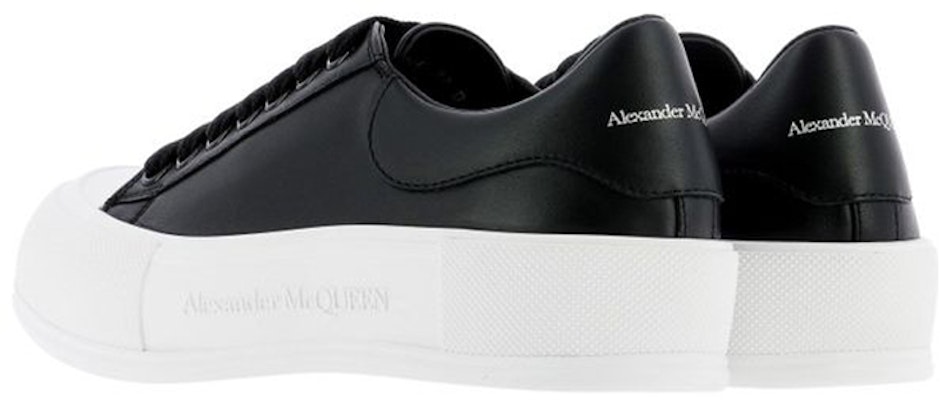 (Women) Alexander McQueen Deck Plimsoll 'Black White' 667245-WIAB6-1070 Purchase (Women) Alexander McQueen Deck Plimsoll 'Black White' 667245-WIAB6-1070