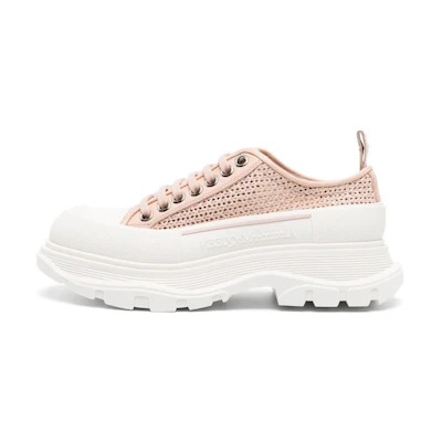 (W) Alexander McQueen Deck Plimsoll 'Rose Gold Raffia'
