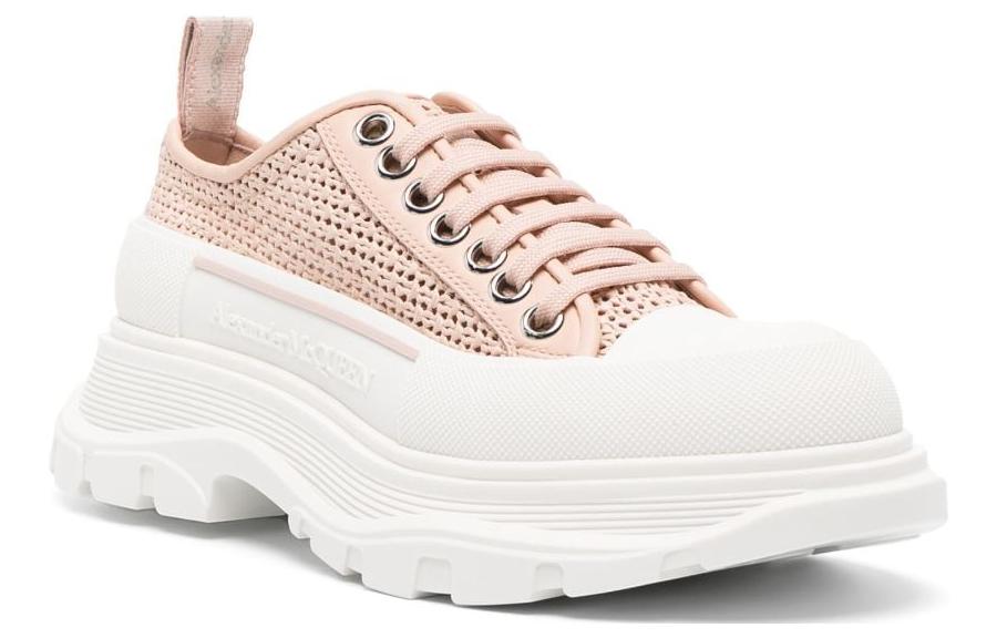 Order (W) Alexander McQueen Deck Plimsoll 'Rose Gold Raffia' Wanita 755635W4WA65757