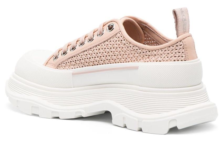 Shop (W) Alexander McQueen Deck Plimsoll 'Rose Gold Raffia' Wanita 755635W4WA65757