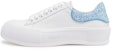 (W) Alexander McQueen Deck Plimsoll 'Putih Biru Cerulean Glitter' 702047-WIABX-9761